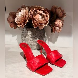 Vince Camuto Brelanie Woven Strap Dress Mule Heeled Sandal